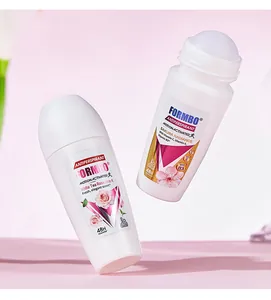 Two bottles of FORMBO women's roll-on antiperspirant shown in open and closed states
