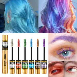 FORMBO Bâton de Coloration Capillaire Temporaire Baguette de Coiffure Longue Durée Type Brosse Mascara Pour Cheveux Sourcils Cils 10g Tube Doré