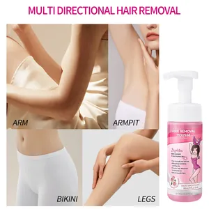 Mousse depilatoria rosa delicata per braccia, ascelle, gambe e zona bikini sensibile.