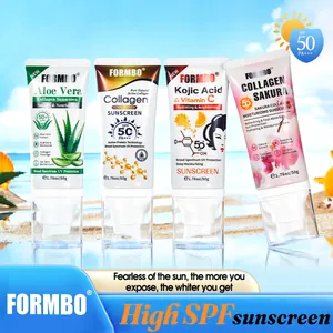 Écran Solaire à Large Spectre FORMBO Crème Protectrice Hydratante Éclaircissante Pour le Visage et le Corps Soin de la Peau Imperméable Avec Collagène Sakura Aloe Vera