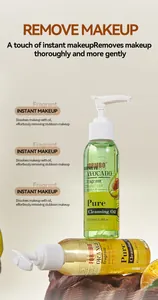 Detail van FORMBO avocado en sinaasappel reinigingsolie in 100ml flessen met pomp
