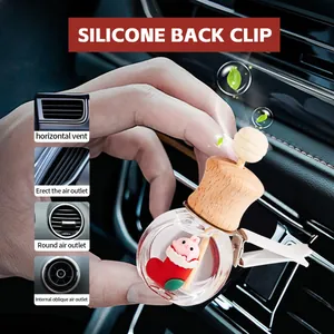 Difusore de perfume de coche con conejo de Navidad y clip de silicona para rejilla.