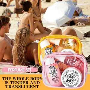 FORMBO Three-In-One Fragrance Body Care Collection Body Wash Body Butter Perfume Mist For Women Travel Portable Skincare Collection Yellow Pink Floral Scent
