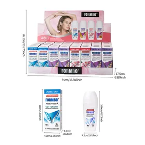 FORMBO ladies antiperspirant roll-on deodorant display set with detailed size dimensions