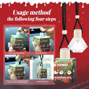FORMBO Weihnachts-Auto-Lufterfrischer 8ml Geschenkset mit Holzkappe und Glasflasche