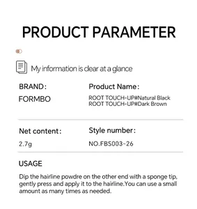 Detaillierte Produktparameter und Gebrauchsanweisung für Haaransatz-Puder zum Abdecken