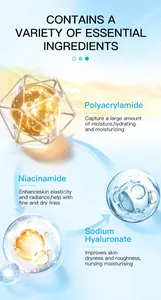Detailed view of FORMBO face cream ingredients: Niacinamide and Hyaluronic Acid.