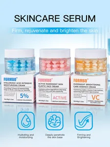 Detailed view of FORMBO skincare serum face creams for firming and brightening skin