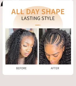 Professioneel voor- en na-hairstylingeffect met langdurige mousse-gel voor krullend haar