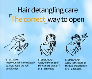 Guida illustrata dettagliata con i passaggi per l'applicazione del balsamo per capelli