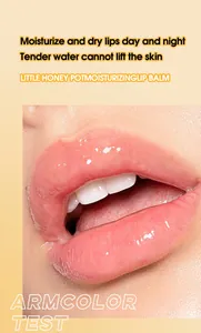 Detailed macro shot showing glossy moisturized lips treated with honey pot lip balm