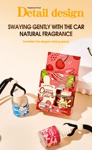 Detailed presentation of FORMBO car air freshener glass hanging bottles and packaging