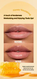 Before and after comparison of honey nourishing lip balm for moisturizing dry lips
