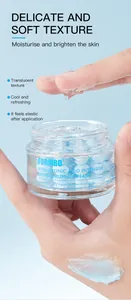 Macro detail of FORMBO hyaluronic acid cream texture being applied to skin for hydration
