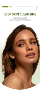 Primer plano de una modelo femenina para la limpieza profunda y el gel exfoliante