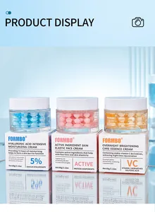 Set of three FORMBO face creams for deep moisturizing, skin elasticity and brightening