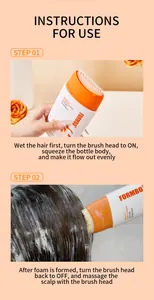 Detailweergave van de stapsgewijze gebruiksinstructies voor FORMBO 3D fluffy shampoo.