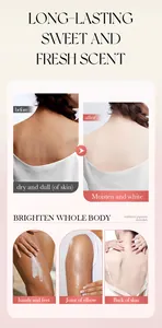 Detail van hydraterende bodylotion-effect met stralende huid op de rug en armen