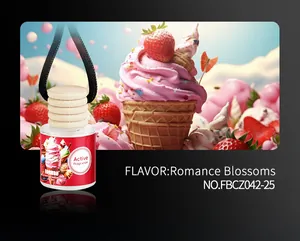 Désodorisant de voiture suspendu FORMBO au parfum Romance Blossoms avec bouchon bois