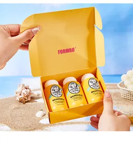 Set da viaggio FORMBO shampoo bagnoschiuma e balsamo in flaconi gialli da 90ml