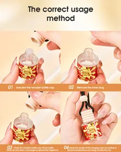 Detailed four-step usage guide for the FORMBO cherry-scented car perfume glass pendant