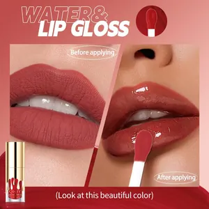 QICIY Glänzender Lipgloss Vorher-Nachher-Effekt zeigt feuchtigkeitsspendendes Finish