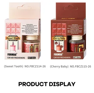 Présentation des désodorisants de voiture FORMBO avec parfums Sweet Tooth et Cherry Baby