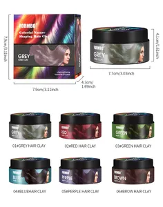 Comprehensive size dimensions and multiple color options for FORMBO temporary hair dye clay