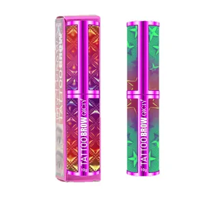 QICIY long-lasting peel-off tattoo brow gel set with colorful star and geometric patterns