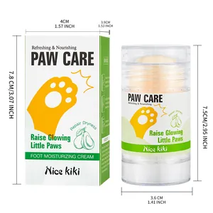 Refreshing pet paw care balm stick and packaging box with detailed measurements
