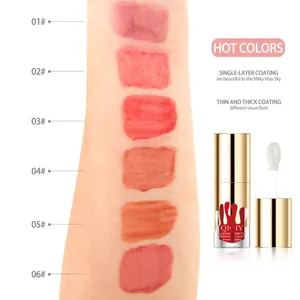 Arm-Swatches von QICIY 6-Farben glänzendem Lipgloss mit feuchtigkeitsspendender Flasche