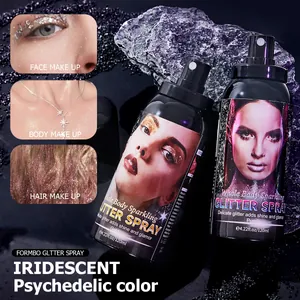 FORMBO funkelndes Glitzerspray für Körper Haar und Gesicht Make-up in Gold und Lila