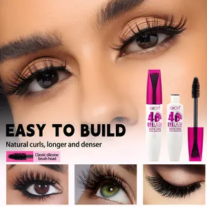 QICIY 4D wasserfeste Wimperntusche mit Silikonbürste für lange Wimpern