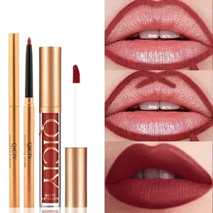 Professionelles mattes Lipgloss- und Lipliner-Set für wasserfestes, langanhaltendes Make-up