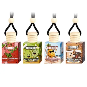 Set de 4 désodorisants de voiture FORMBO 8ml aux parfums de fruits et café à suspendre