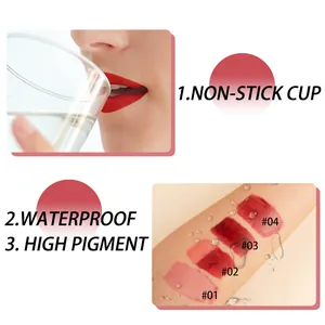 Wasserfester und wischfester Abziehlipsengloss Swatches mit Anti-Haft-Tasse Produktvorteil