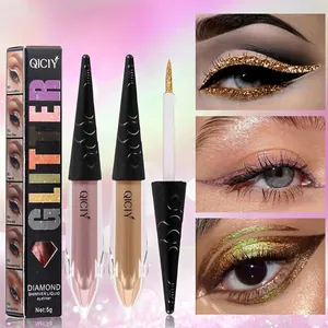 Mehrfarbiger Perlmutt Flüssiger Eyeliner Lidschatten Schimmer Glitzer Feiner Diamantglanz Wasserdichtes Langanhaltendes Augen Makeup
