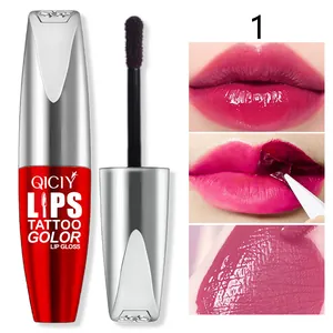 Detailansicht von QICIY Peel-off Lipgloss Farbton 1 mit Anwendungs- und Abziehdemos
