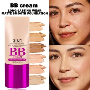 QICIY Drei-In-Eins Multifunktions-BB-Creme Matte Glatte Grundierung Feuchtigkeitsspendend Wasserdichte Concealer-Basis Für Damen Farbvariationen