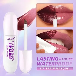 Vibrant 6-color waterproof lip stain masque for long-lasting non-stick lip gloss finish