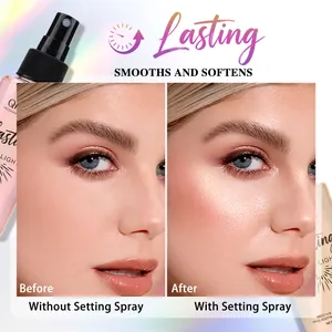 Before and after effect comparison of QICIY long-lasting waterproof setting spray