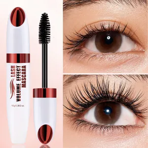 Détail montrant l'effet avant et après du mascara volumateur QICIY pour les cils