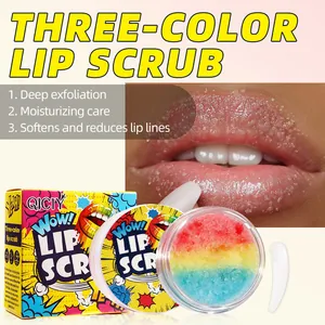 QICIY Dreifarbige Lippenpeeling Exfoliating Moisturizing Care Pop-Art-Design Feuchtigkeitspflege Behandlung Für Glatte Weiche Lippen