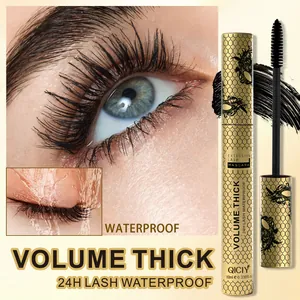 QICIY schwarze Mascara Details: 24h wasserfestes Volumen und Wimpernverlängerung