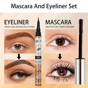 Coffret professionnel QICIY 2-en-1 mascara et eye-liner avec résultats spectaculaires
