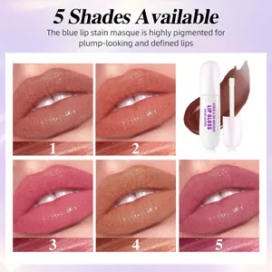 Detail of QICIY lip stain masque showing five vibrant shades for defined plump lips