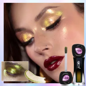 Multichrome liquid eyeshadow with metallic chameleon shimmer effect and applicator