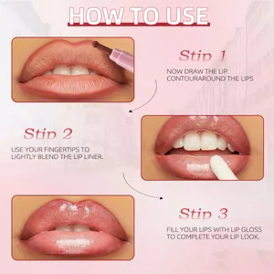 Schritt-für-Schritt-Anleitung für Lippenkonturenstift und feuchtigkeitsspendenden Lipgloss