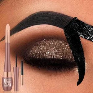 Close-up of 2-in-1 peel-off eyebrow gel and pencil showing natural tattoo effect