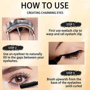 Tutoriel en trois étapes pour utiliser l'ensemble eyeliner et mascara 2-en-1 pour cils